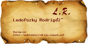 Ledofszky Rodrigó névjegykártya